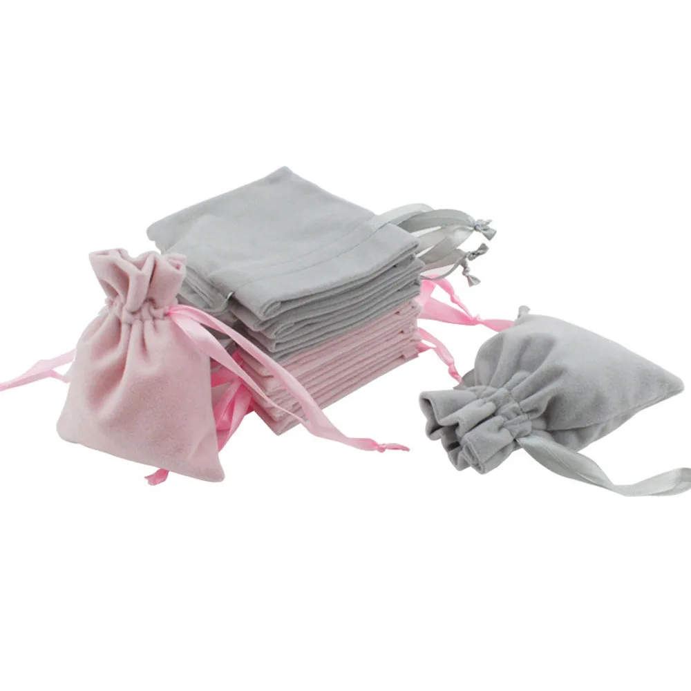 

Gray Wedding Drawstring Exquisite Pink Necklace Pouches Jewelry Bags Favor Pouch Gift Packaging Packaging Bags