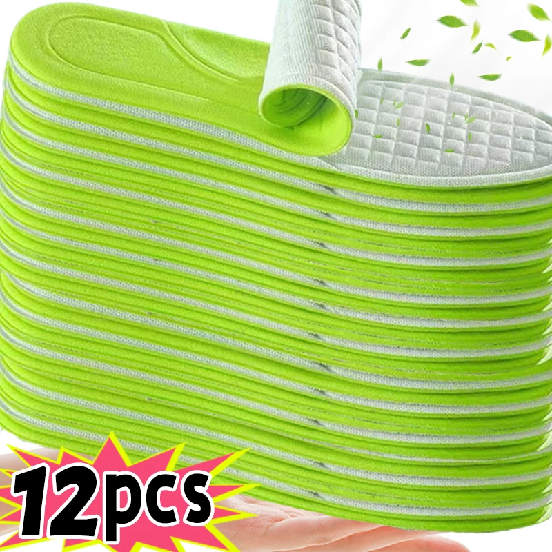 thumbnail image 1 of Plantillas ortopédicas de espuma viscoelástica unisex, 2/12 unidades, desodorizantes, para calzado deportivo, que absorben el sudor, suaves y antibacterianas, 1 of 5