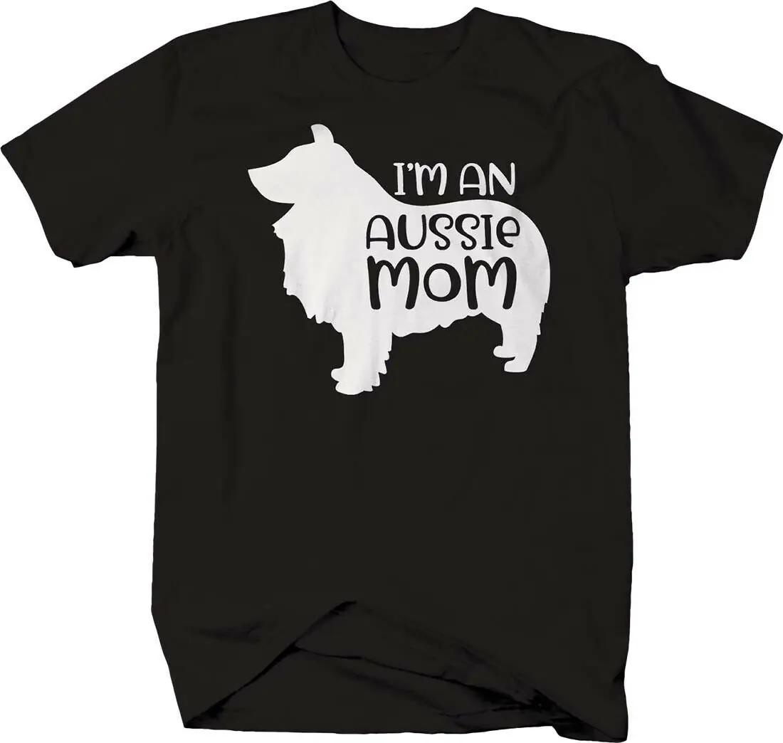 

Im An Aussie Mom Silhouette Australian Shepherd Dogs Pet Owner T-Shirt. Summer Cotton Short Sleeve O-Neck Mens T Shirt New S-3XL