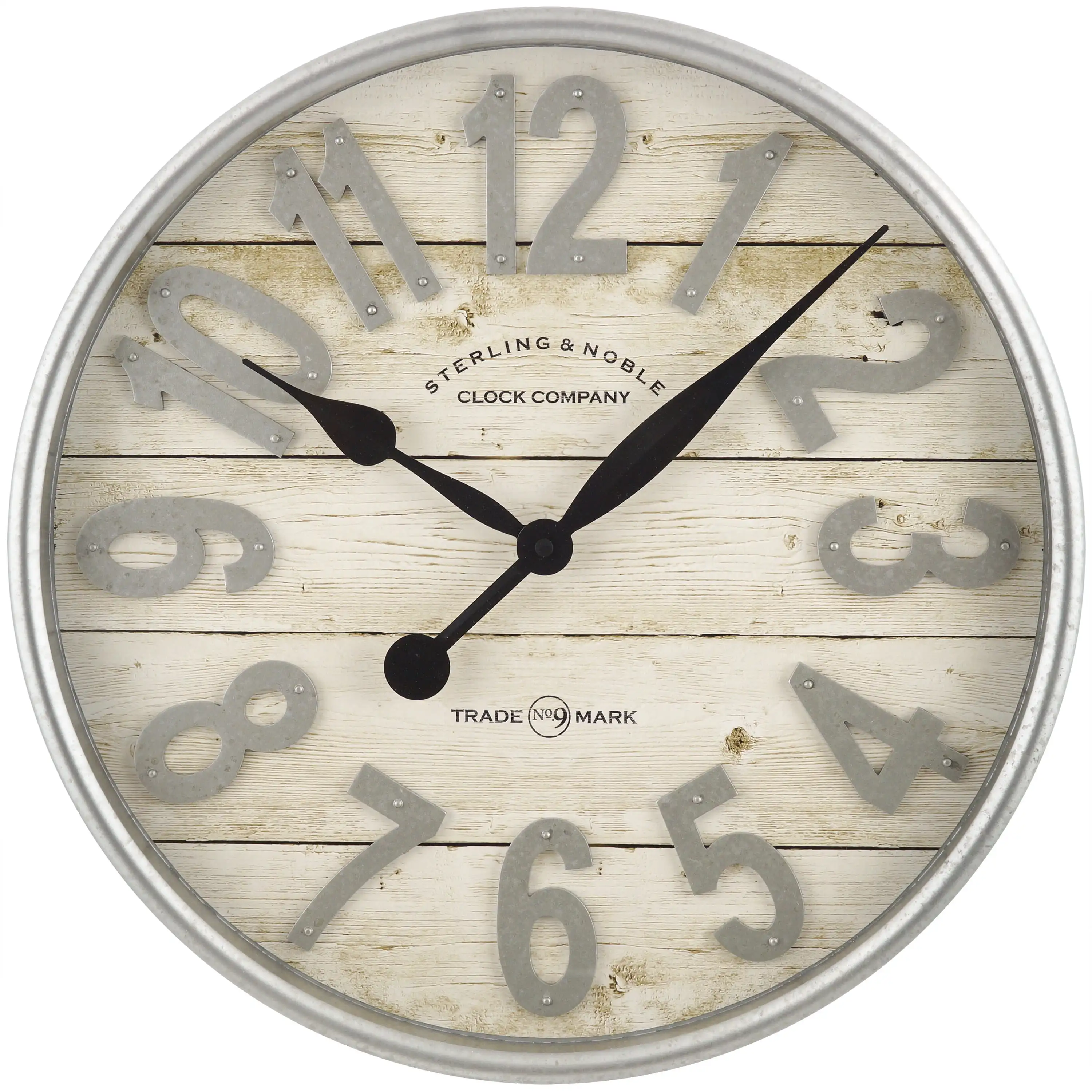 

Better Homes & Gardens Indoor 20" White and Galvanized Raised Arabic Farmhouse Analog Wall Clock