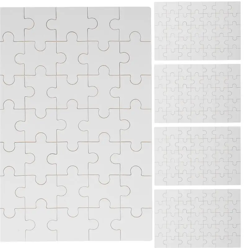 5 Sets Sublimation Transfer Puzzle Crafts Blank Jigsaw Puzzle Pieces for  for Heat Press Thermal Transfer Puzzle Craft