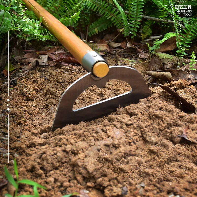Stainless steel hoe farm plowing equipment, garden weed removal tools, agricultural hoes, garden tools