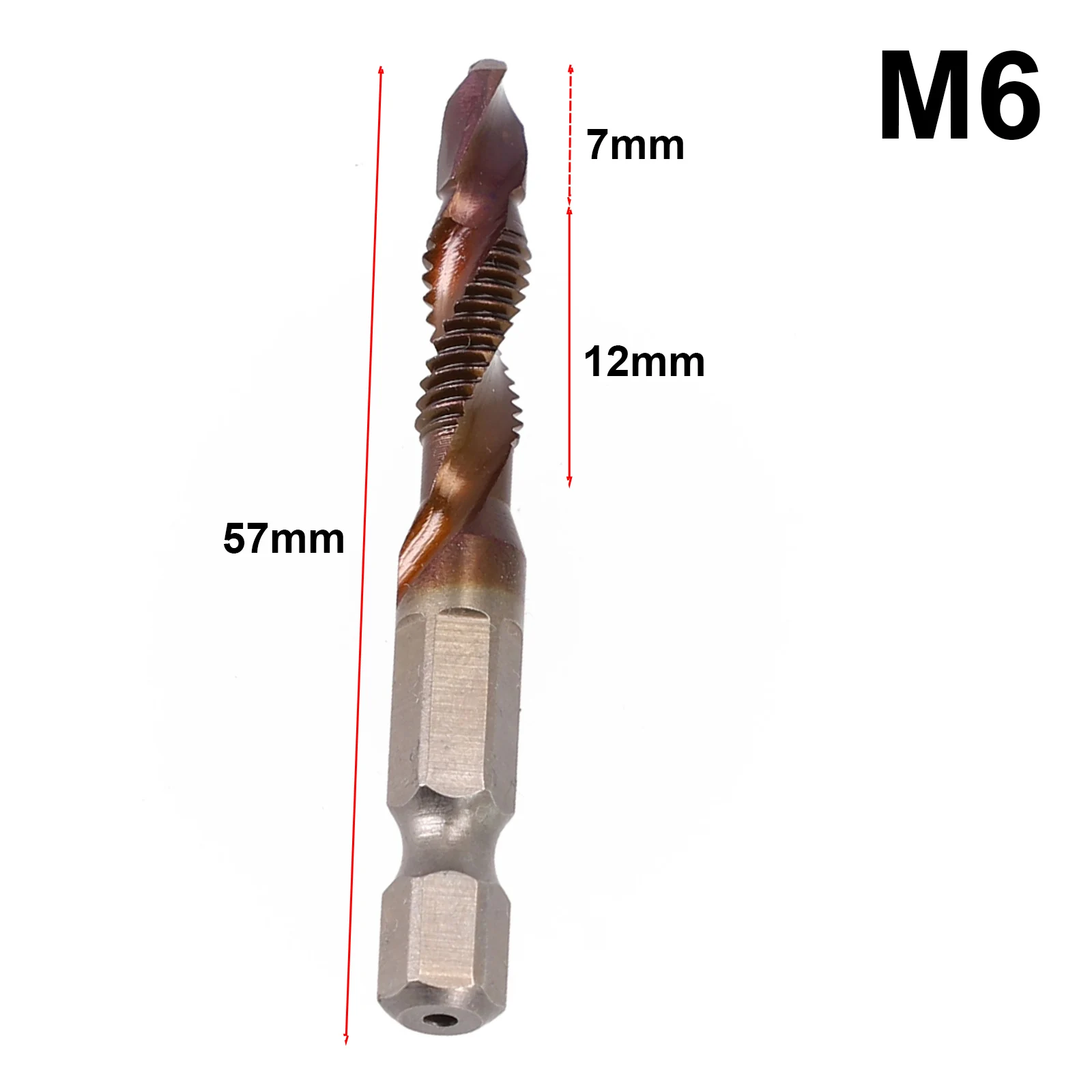 1pc Tap Drill Bit Hex Shank HSS Screw Bit Screw Machine Tap M3/M5/M6/M8/M10 For Wood Aluminum Iron Power Tools Parts