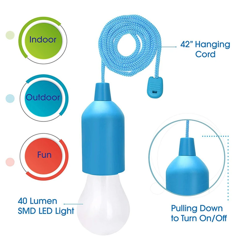 Colorful Hanging Light LED Retro Drawstring Light Tents Camping Picnics Bulb Mountain Climbing And Hiking Tent Lighting camping lights camping lamp