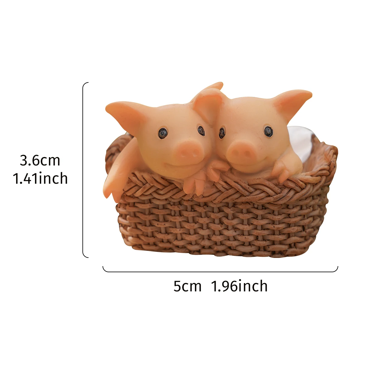 Charming Two Pig Figurine for Garden Landscaping & Decor