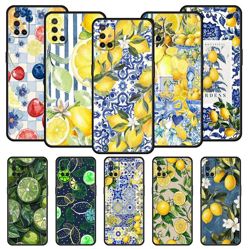Vibrant Summer Fruits Lemon Print Phone Case Cover