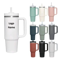 Personalized 40 oz Tumbler with Handle Lid Straw 40oz Stainless Steel Water Bottle Vacuum Thermos Cup Travel Car Coffee Mug 1
