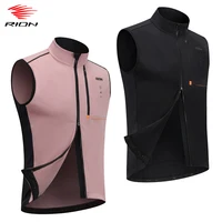 RION Cycling Vest Men Women Waterproof MTB Road Bike Windproof Pro Bicycle Clothes Two Way Zippers Outdoor Sports Vests 10℃-25℃ 1