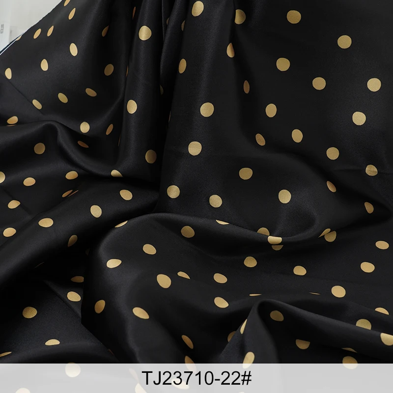 Colorful Polka Dots Silky Satin Fabric - Soft, Elegant Material for DIY Dresses, Linings, and Clothing Sewing Projects