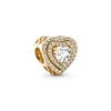 Authentic Fine Golden Pendant Eternal Heart-Shaped Charm Beads Fit Original European 925 Silver Bracelet DIY Women Jewelry Gifts 4
