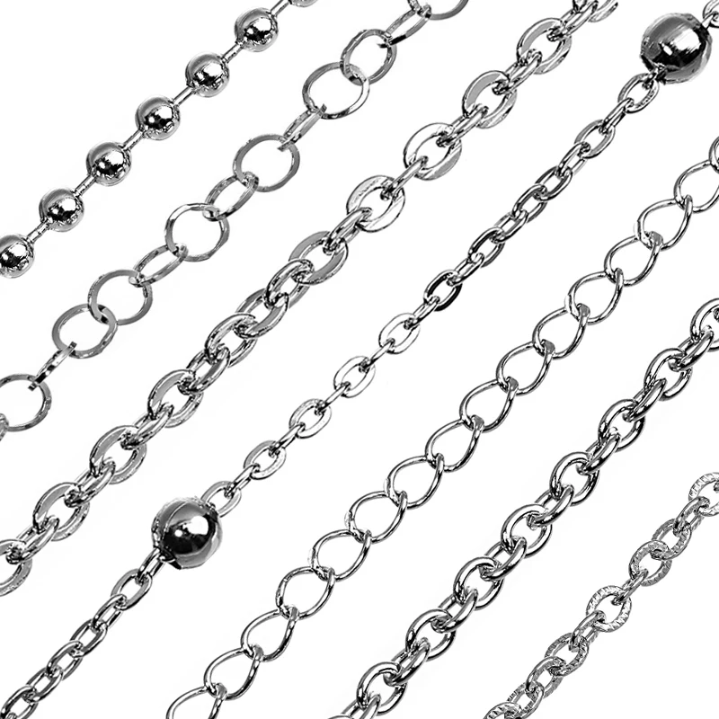 

10Meters/Roll Stainless Steel Chain Curb Cuban Link Chains for Jewelry Making Supplies Bracelet Necklace DIY Pendant Accessories