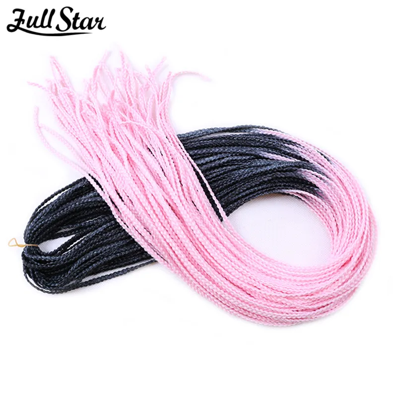 Full Star Sintetico Zizi Trecce Crochet Box Trecce Crochet Hair Bundles Estensioni Dei Capelli Colorati Ombre Pure Black Brown Pink Blue