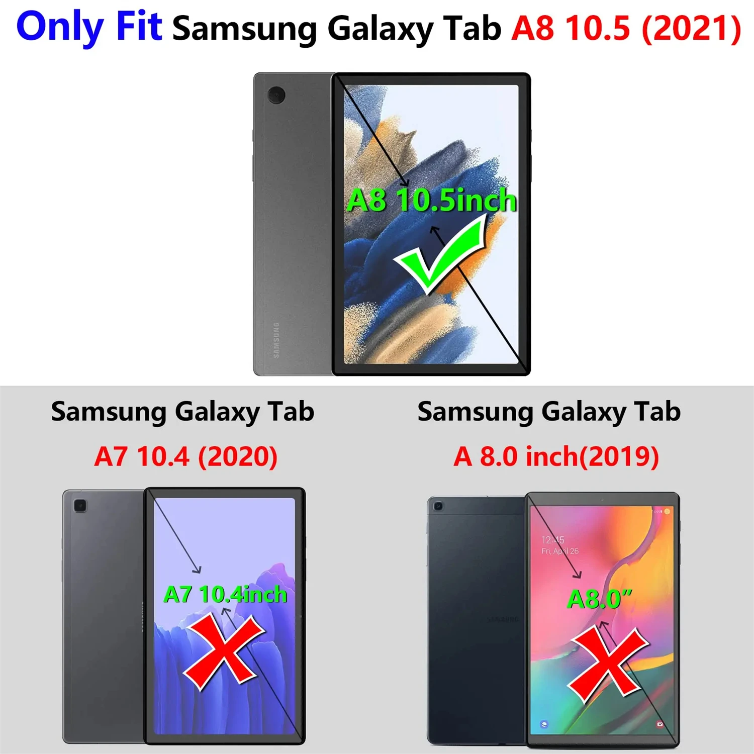 Protecteur d'écran pour Samsung Galaxy Tab A8 10.5 pouces 2021 (SM-X200/X205/X207) 9H anti-rayures Film de verre Guatemala HD clair