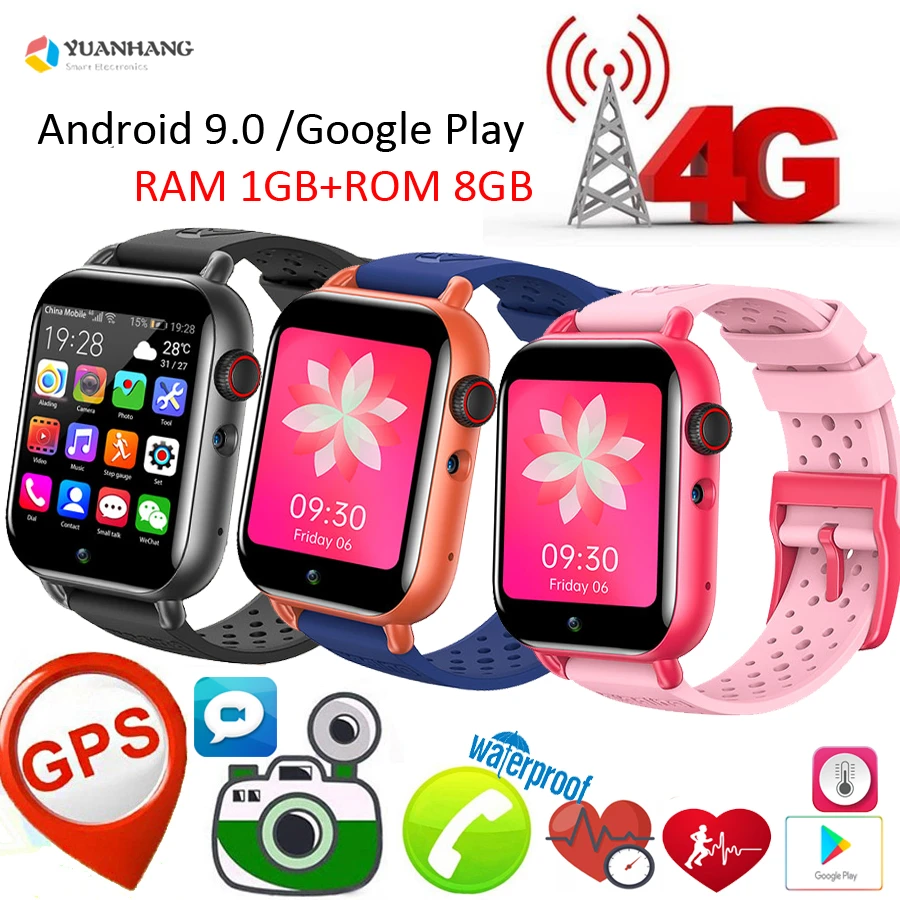 Android 9 Smart 4g Remote Camera Gps Trace Locate Kid Student Google Play Heart Rate Thermometer Monitor Smartwatch Phone Watch Smart Watches Aliexpress