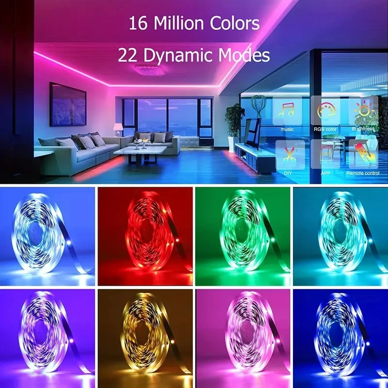thumbnail interactive-video image 1 of Nexillumi LED Lights For Bedroom 130 Ft (2 Rolls Of 65.6ft) Mic Sy 1 of 14