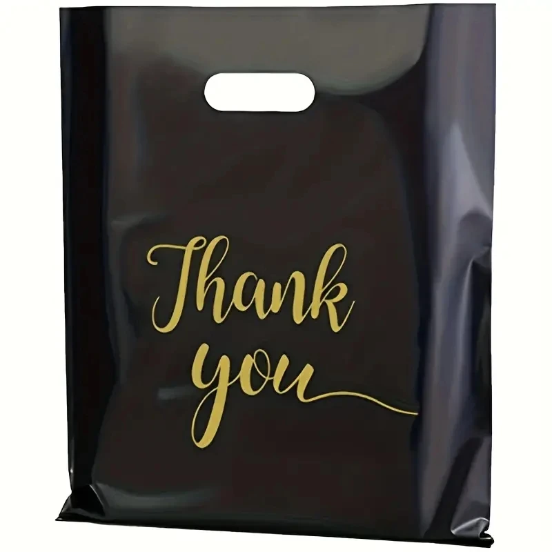20 stücke extra dicker wieder verwendbarer Kunststoff danke Taschen perfekte Geschenke Einzelhandel Shopping Party Taschen robuste und langlebige Verwendung – Detail 6