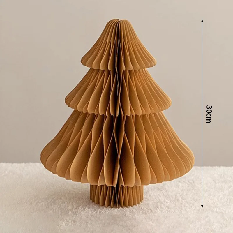 Festive Paper Honeycomb Ball Christmas Tree 3D Ornament for Home and Wedding Decor