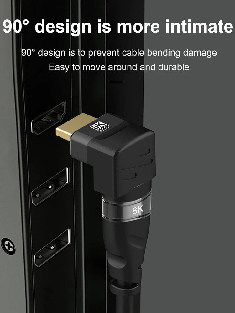 Adaptateur HDMI 90 270 Résistant à Angle Droit, Convertisseur Mâle à Femelle