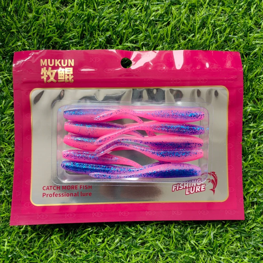 MUKUN10PCS75mm2.5gSaltedStraightTailSoftbaitFishingLureStickWormPerfectSwimmingPlasticDreamShotSoft-AliExpress18