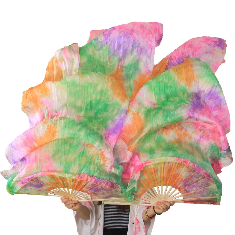 KIKIGOAL Bauchtanz Fächerschleier Aus Seide - 180cm Paar Mit Bambusrahmen