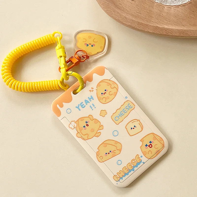 INS Kitten tulip Photocard Holder Cartoon Ins Idols Cards Cover with Keychain Students Card Protectors ID Bank Cards Case acrylic display holder,display case