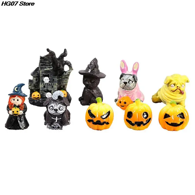 2023 Halloween Miniature Figurines Micro Landscape Resin Craft Mini