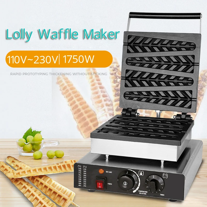 Electronic Commercial Lolly Waffle Stick Baker Machine Waffle Maker 1500W  110 V
