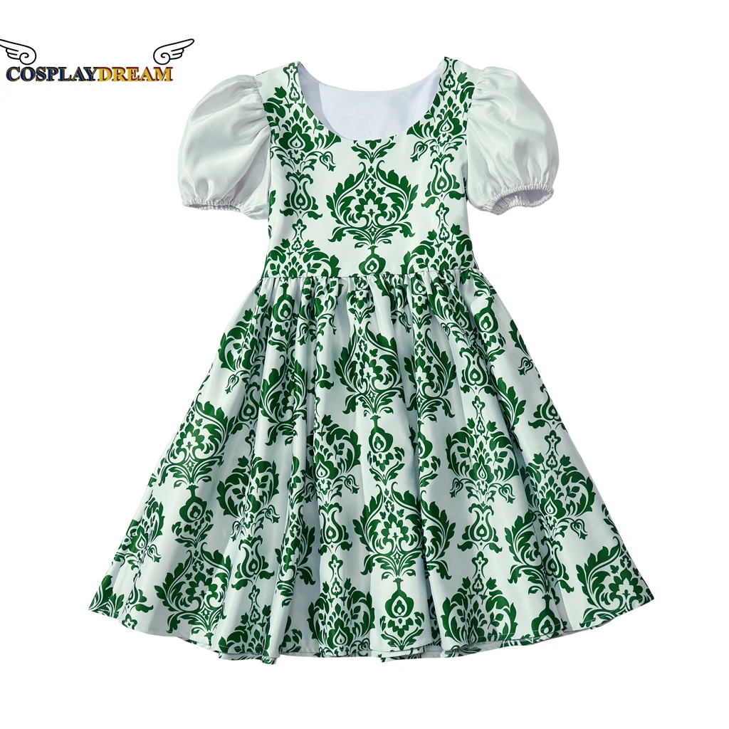 

（in stock）The Sound of Music Cosplay Costume Girls Floral Dress Green Curtain Floral Dress Halloween Carnival Party Costume