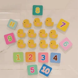Children's Educational Fun Foam Bath Stickers - Sea Animals Set (21pcs Duck and num)