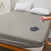 Waterproof Bed Fitted Sheet Soft Breathable Mattress cover Grey Queen/King/Twin/Full 1
