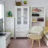 1PC 1:12 Dollhouse Miniature Wood/White Color Bookcase Rack Study Living Room Decoration Doll House Accessories Furniture Model 1