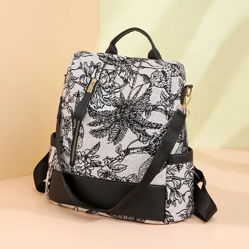 Moda donna zaini in Nylon borse per libri scolastici femminili zaino da viaggio di grande capacità Femme nuovo zaino Casual Sac 2024 - immagine 4