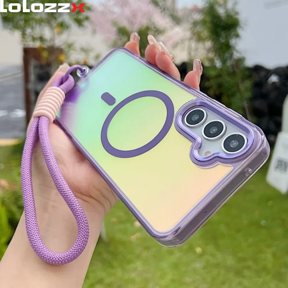 Gradient Laser Magnetic Wrist Strap Acrylic Cover Case