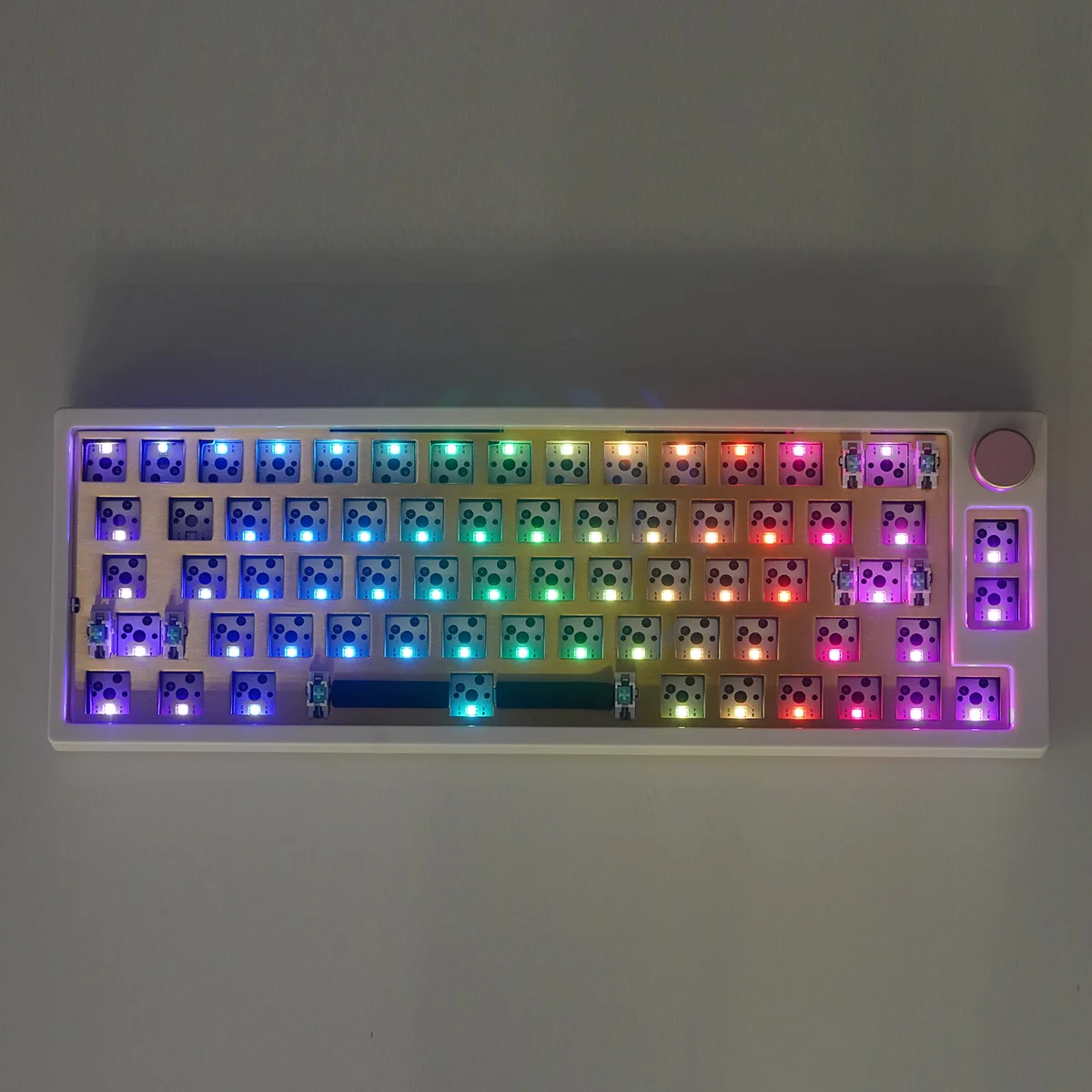 Mathew Tech Mk66 Pro Gaxeta Teclado Mecânico Kit 65 por Cento Quente-swappable 3-modo Lubrificado Facada Rgb Luz Sul de Frente para o Diodo Emissor de Luz - Imagem 2