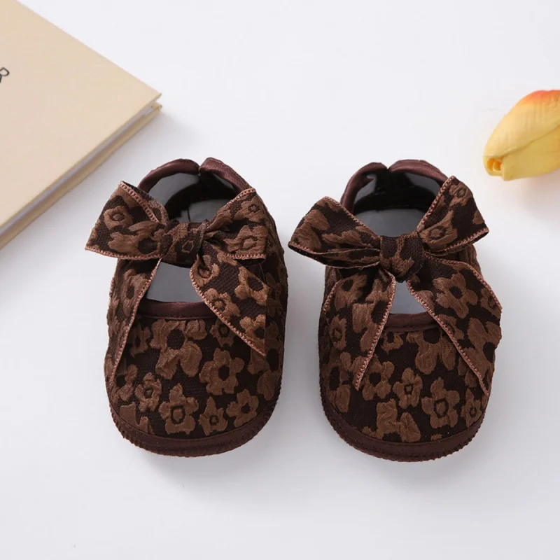 Scarpe per neonate antiscivolo con suola morbida Bowknot Flats Infant Toddler First Walker neonato primavera autunno scarpe da principessa carine