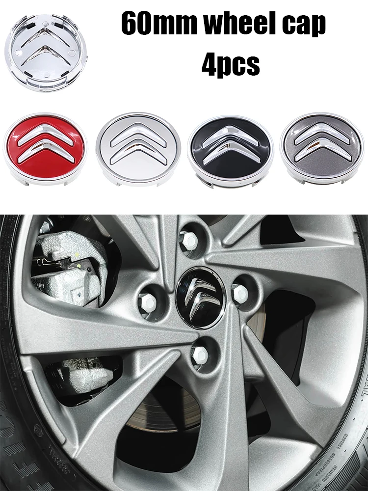 4pcs 3D 60mm Citroen logo car emblem Wheel Center Hub Cap auto Rim refit dust-proof badge covers sticker styling accessories