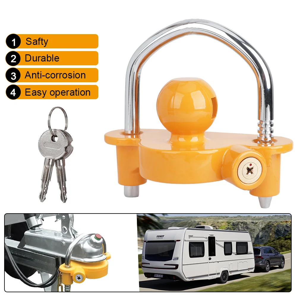 

U-Bolt Trailer Ball Lock Universal Heavy-Duty Anti-Theft Caravan Trailer Ball Coupler Trailer Accessories