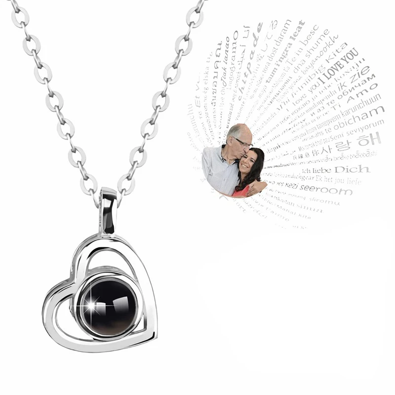 MOOFUN Collana da donna in argento sterling 925, I Love You 100 lingue I Love You con proiezione a forma di cuore e confezione regalo per moglie, fidanzata, compleanno, Natale, San Valentino MOOFUN Collana da donna in argento sterling 925, I Love You 100 lingue I Love You con proiezione a forma di cuore e confezione regalo per moglie, fidanzata, compleanno, Natale, San Valentino