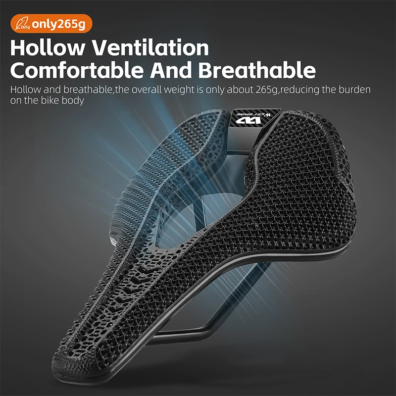 WEST BIKING 3D Printed Bicycle Saddle MTB Zoned Shock-Absorbing