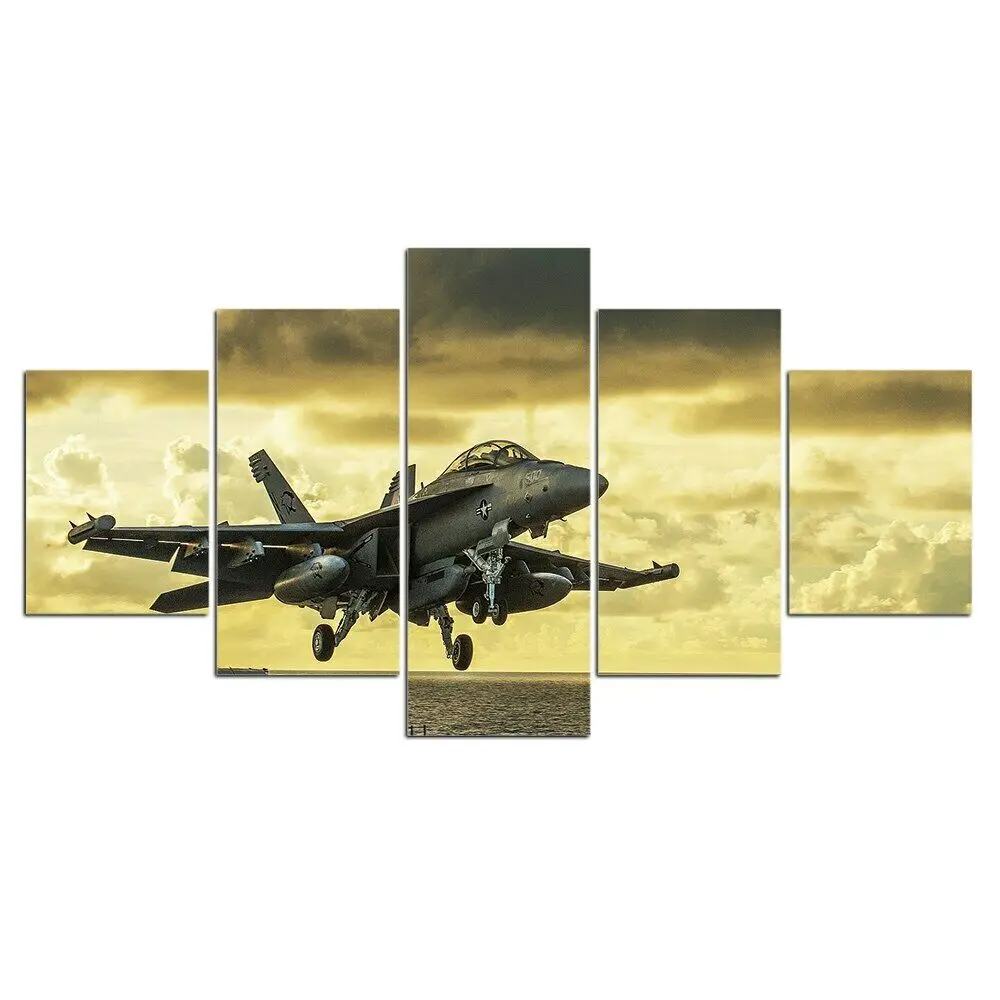 

5Pcs Fighter Jet Airplane Plane 5 Pieces Pictures Canvas Paintings Wall Art HD Print Home Decor Room Decor Modern Abstract