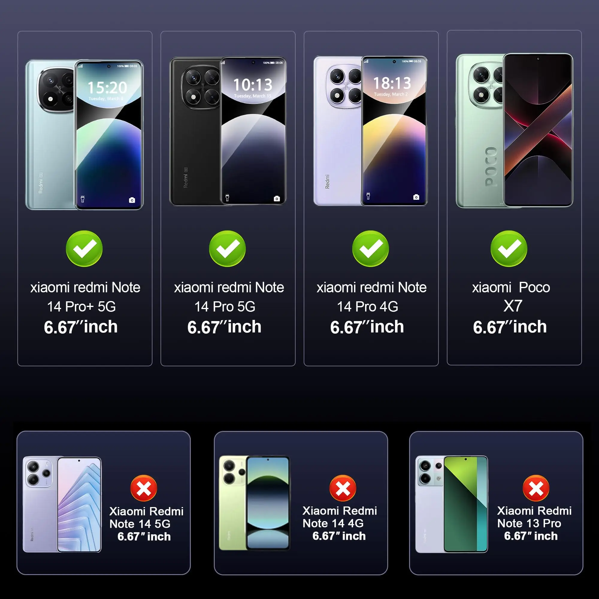Premium 3D Screen Protector with Side Glue - Tempered Glass, HD Crystal Clarity, 9H Hardness, Anti-Scratch, Case Friendly