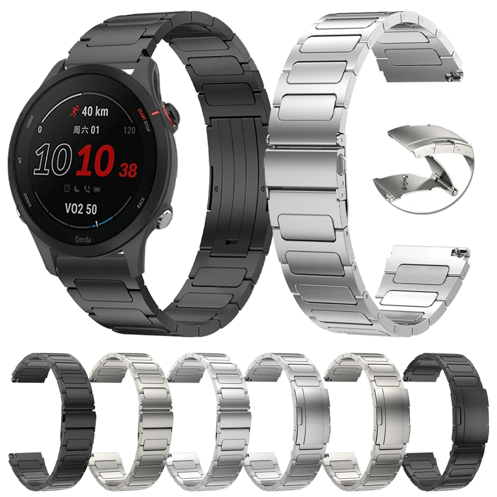 

Luxury Titanium alloy 22mm Strap For Garmin Forerunner 265 255 Music Vivoactive 4 Venu 2 Band For Huawei Watch 4 Pro GT 3 Metal