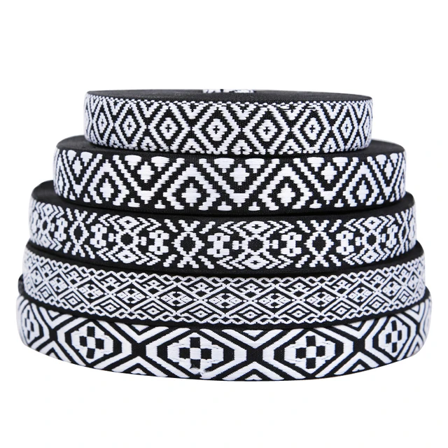 1 Inch Plaid Satin Ribbons Black and White Diamond Check Ribbon, 5