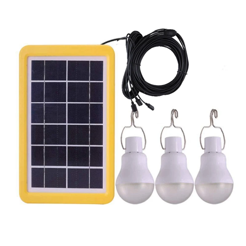 Solar Panel Light LED Rechargeable Bulb Hanging Courtyard Garden Camping Lamp Outdoor Indoor Emergency Lighting best solar lights