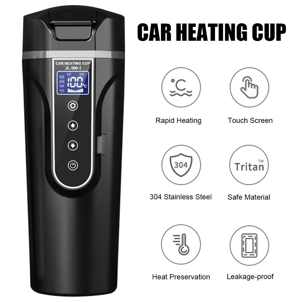 Stainless Steel Electric Water Warmer Bottle for Car Use