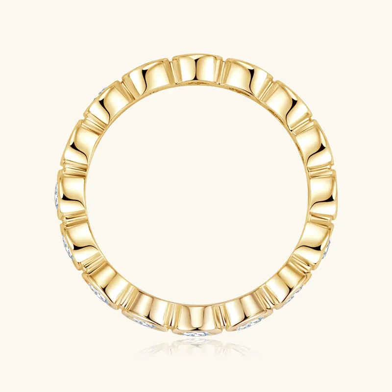 Ehhai 3mm Runder Schliff Moissanit Eternity-Ring für Damen Luxuriöse Verlobungsringe Hochzeitstag Edle Schmuckgeschenke – Detail 10