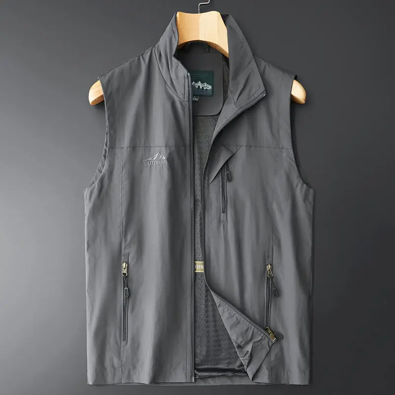 

Men Sleeveless Jacket Military Tactical Vest Quick Dry Multi-Pocket Outdoor Fishing Sweatshirt Zipper Coat Motorcycle Vest New