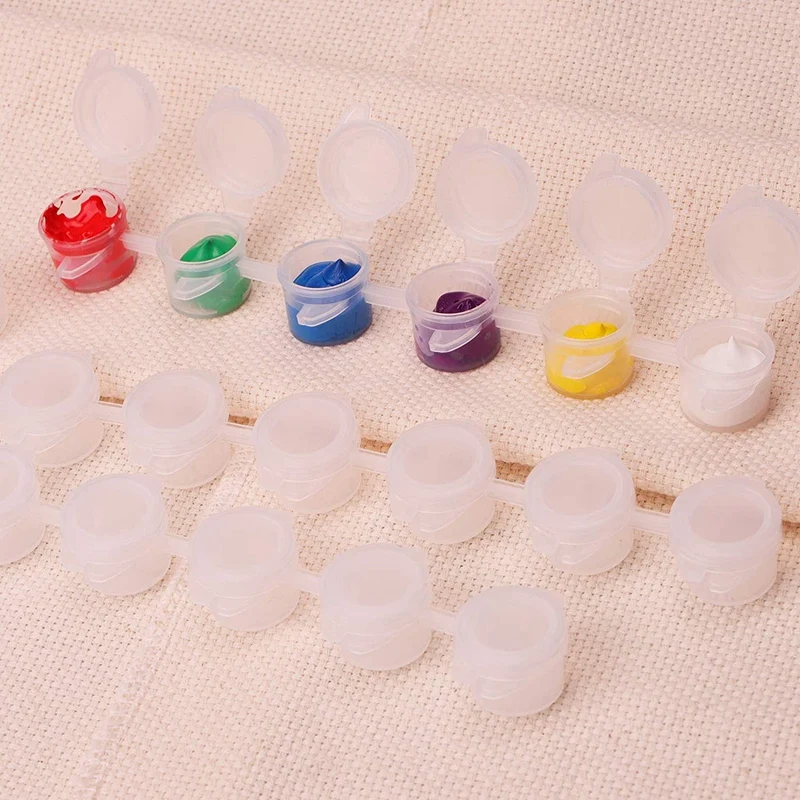 120 빈 페인트 스트립, 20 개 스트립, 페인트 브러시, 페인트 컵 투명 플라스틱 보관 용기, 3ml/0.17oz