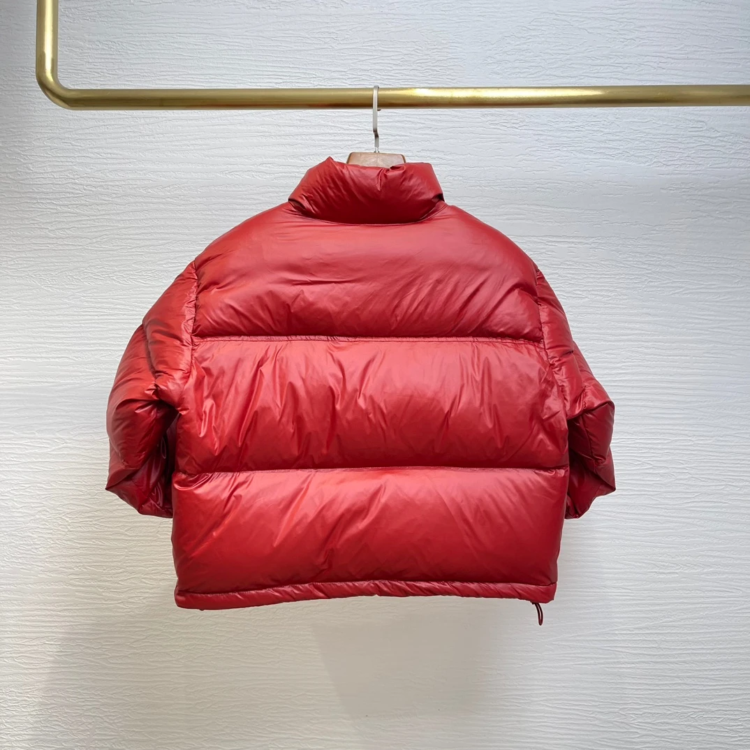 Red Black White Long Sleeve Down Jacket