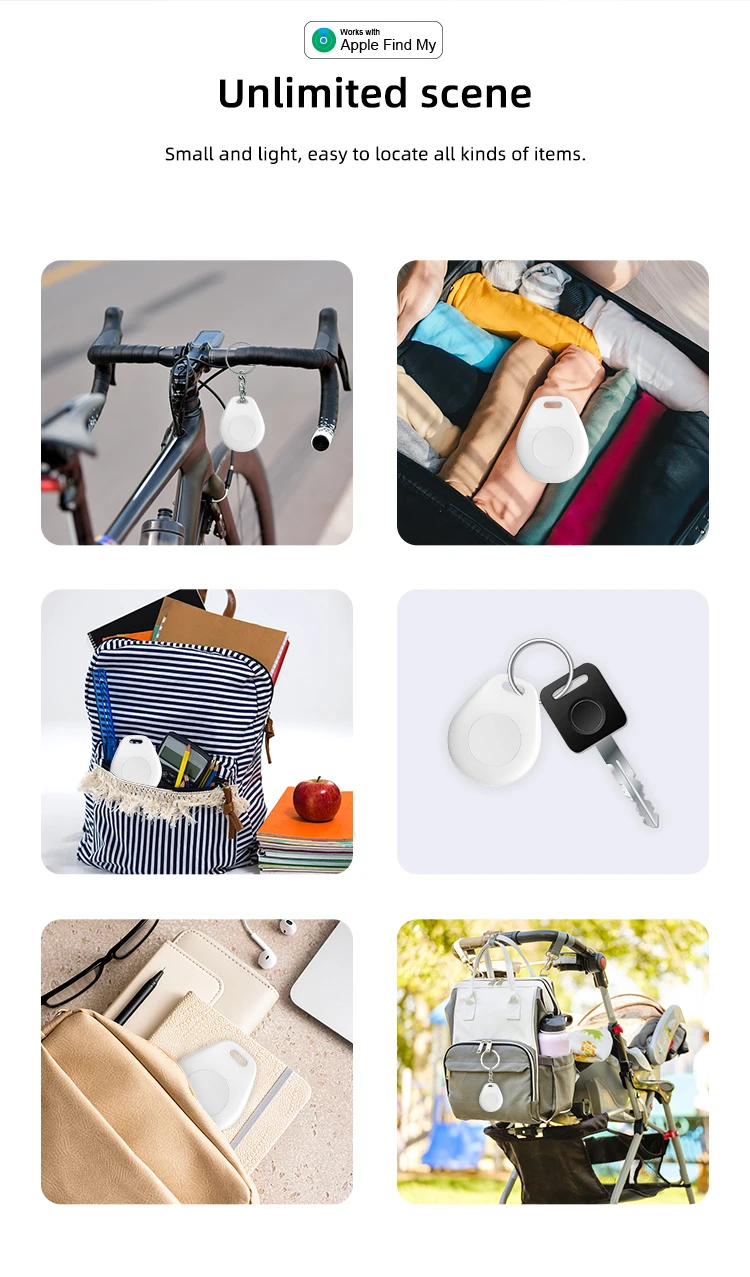 Bluetooth Key Finder GPS work with Apple Find My Global Network Smart AirTag Tra